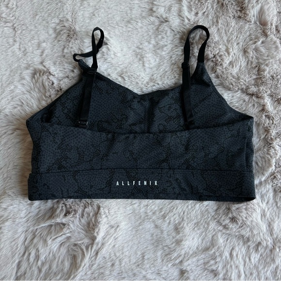 Allfenix Padded Python Charcoal Sports Bra with Adjustable Straps - Picture 2 of 4